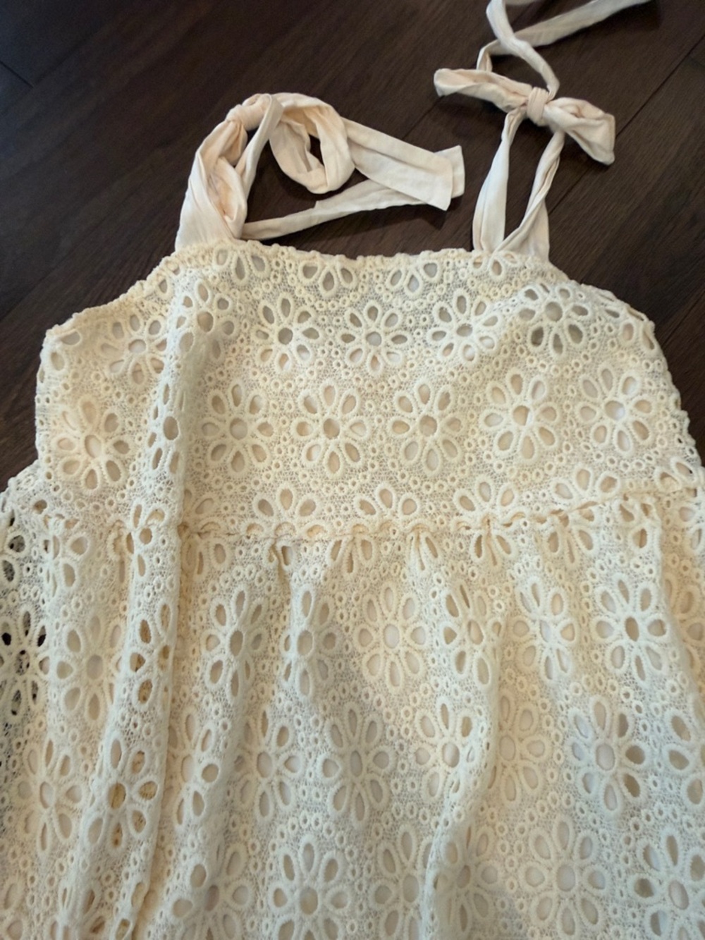 LoveColette Cream Crochet Mid Dress Large - C10-029 - Picture 6 of 12